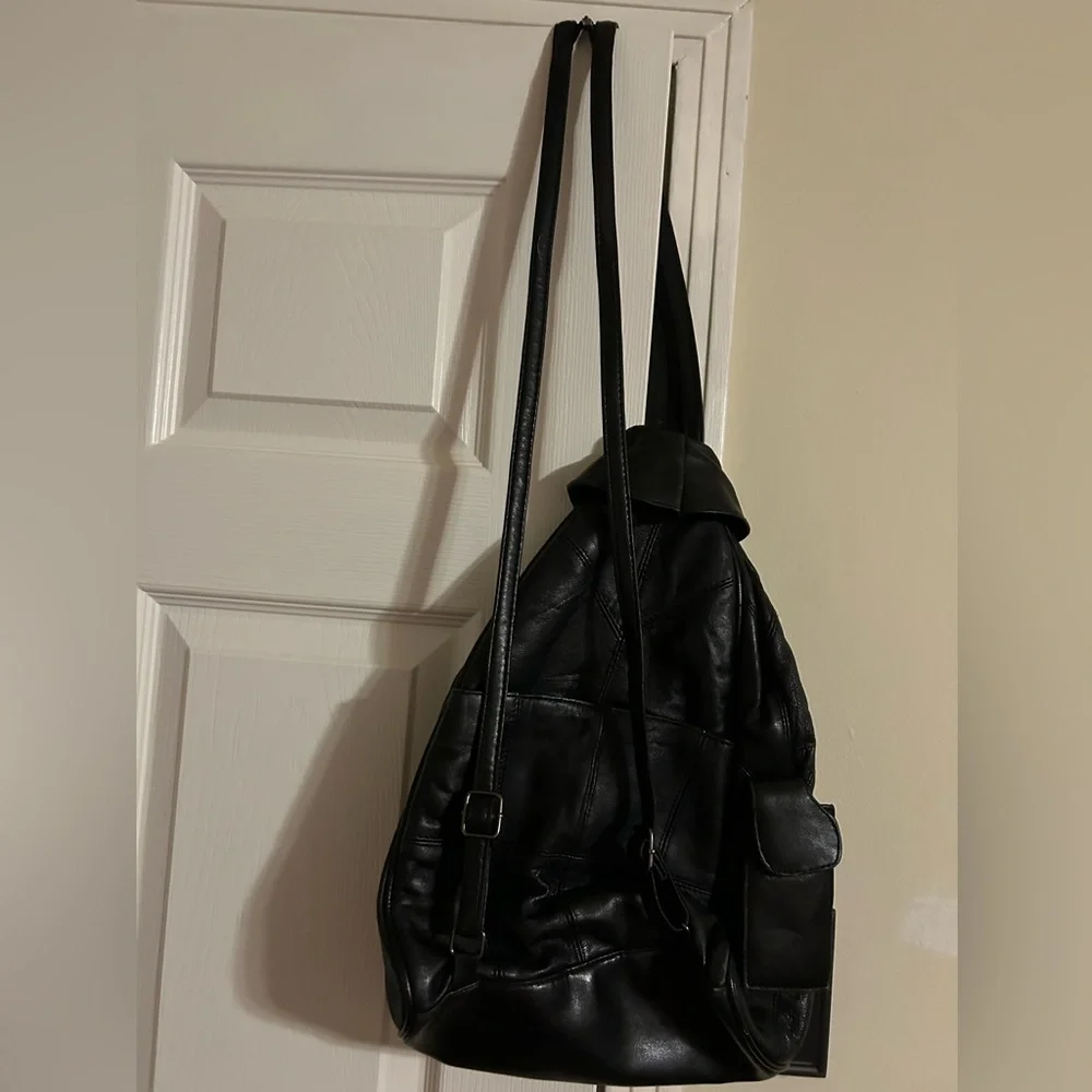 Black Leather Backpack